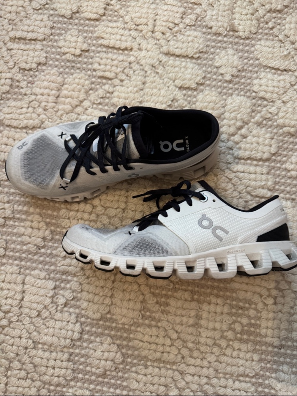 On Running White and Black CloudTec Athletic Sneakers